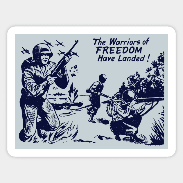 WWII Warriors Have Landed Sticker by historicimage